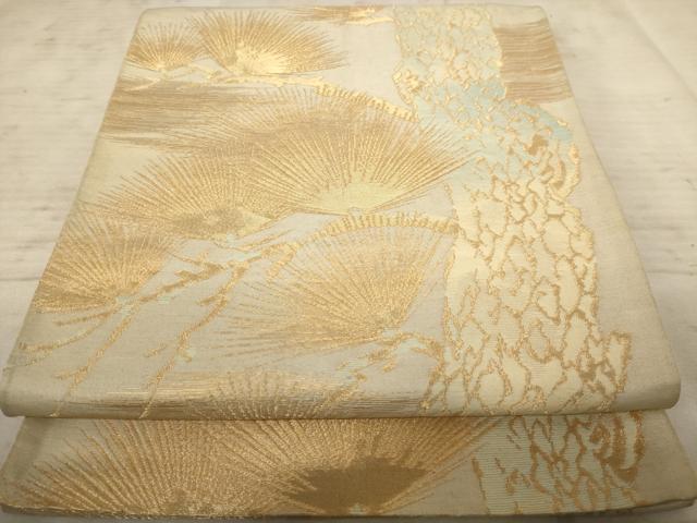 平和屋着物◎六通柄袋帯 枝松文 金糸 正絹 逸品 AAAX4105dt