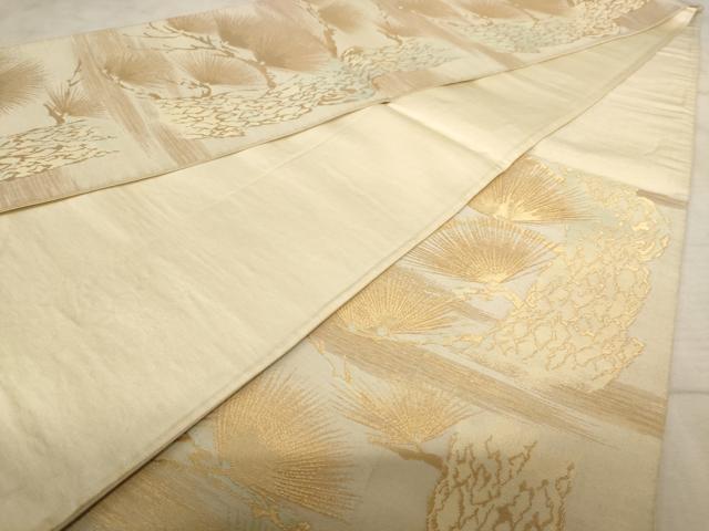 平和屋着物◎六通柄袋帯 枝松文 金糸 正絹 逸品 AAAX4105dt