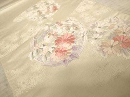 平和屋着物◎西陣 太鼓柄袋帯 刺繍 梅 花 銀糸 正絹 逸品 AAAX4117dt