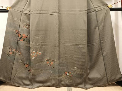 平和屋着物●訪問着 立波草花文 金彩 正絹 逸品 AAAX4152ph