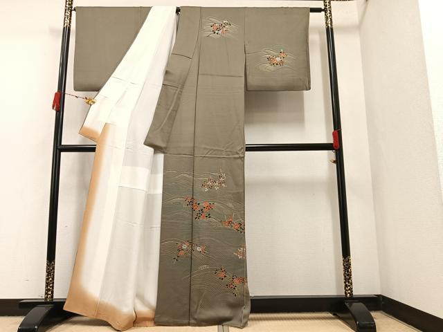 平和屋着物●訪問着 立波草花文 金彩 正絹 逸品 AAAX4152ph