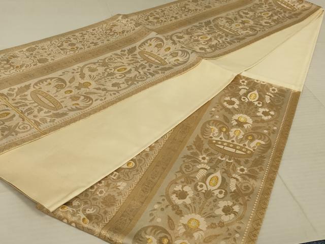 平和屋着物◎六通柄袋帯　花間道　金糸　正絹　逸品　AAAX4210ou