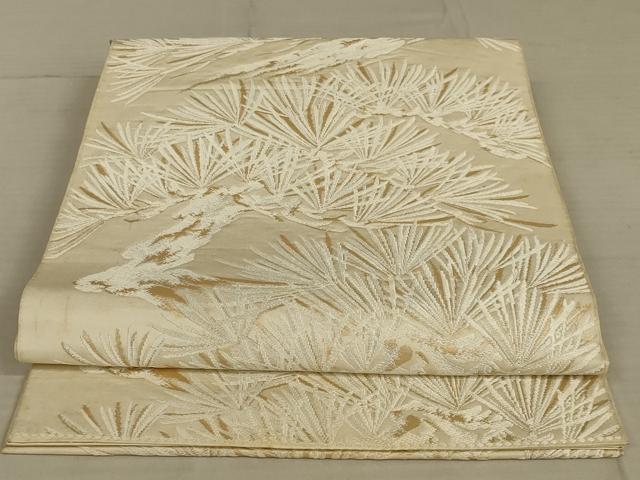 平和屋着物◎六通柄袋帯 唐織 老松文様 金糸 正絹 逸品 AAAX4221ou