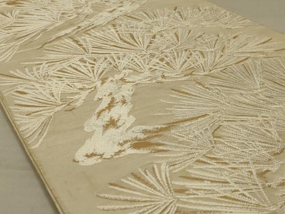 平和屋着物◎六通柄袋帯 唐織 老松文様 金糸 正絹 逸品 AAAX4221ou