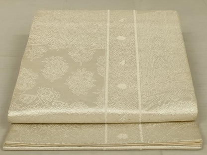 平和屋着物◎全通柄袋帯 花間道 銀糸 正絹 逸品 AAAX4229ou