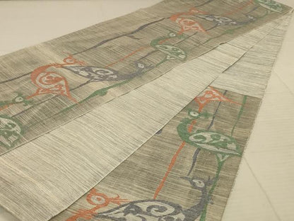平和屋着物◎六通柄袋帯 鳥 正絹 逸品 AAAX4234ou