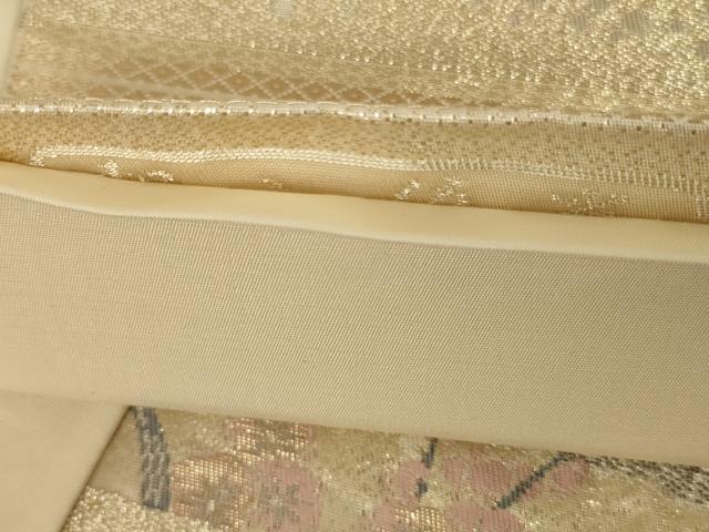 平和屋着物◎六通柄袋帯 唐織 流水花文 金銀糸 正絹 逸品 AAAX4236ou