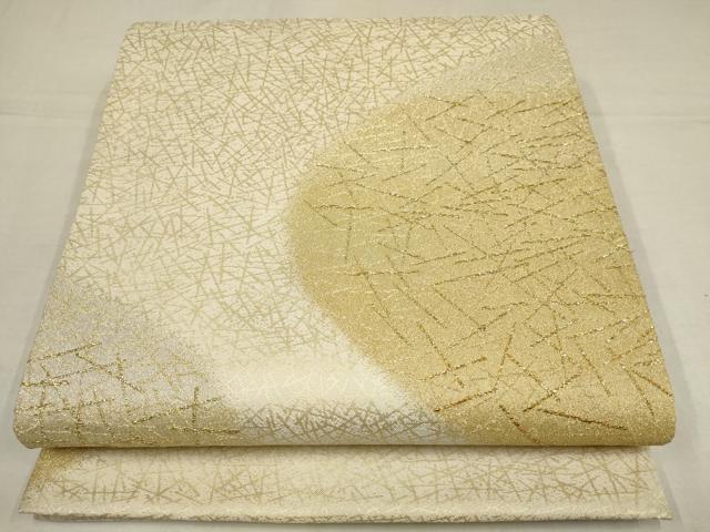 平和屋着物▼六通柄袋帯　散らし文様　金糸　正絹　逸品　AAAX4570wj