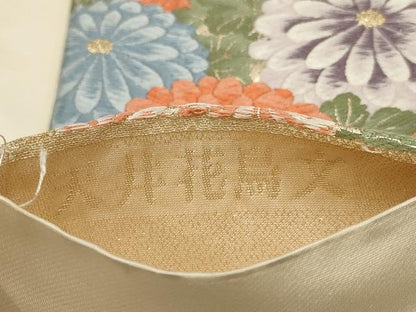 平和屋着物▼六通柄袋帯 唐織 九百錦 天井花鳥文 金糸 正絹 逸品 AAAX4788wj