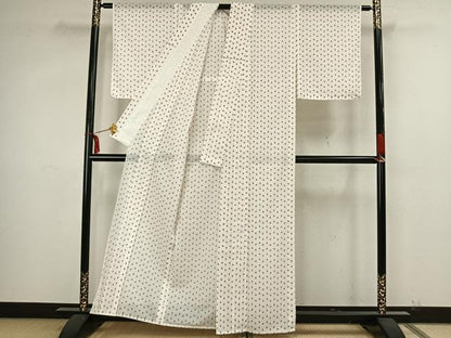 平和屋着物＊夏物 小紋 絽 花尽くし 洗える着物 AAAX5510fy