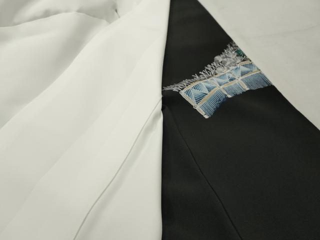 平和屋着物■豪華黒留袖 手描き 枝松文 正絹 逸品 AAAX5703cs