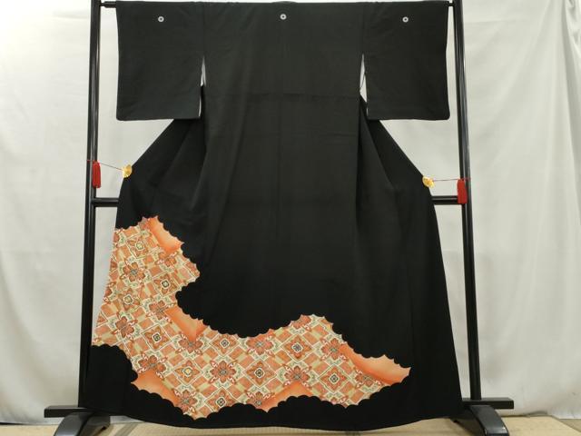 平和屋着物■豪華黒留袖　花菱文　正絹　逸品　AAAX5729cs