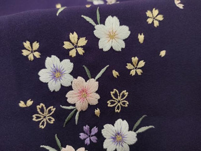 平和屋着物●女性　行灯袴　刺繍　舞花文　暈し染め　金糸　卒業式　洗える着物　AAAX5859cs