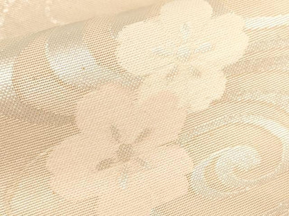 平和屋着物＊夏物　六通柄袋帯　流水舞桜文　銀糸　正絹　逸品　AAAX5929ma