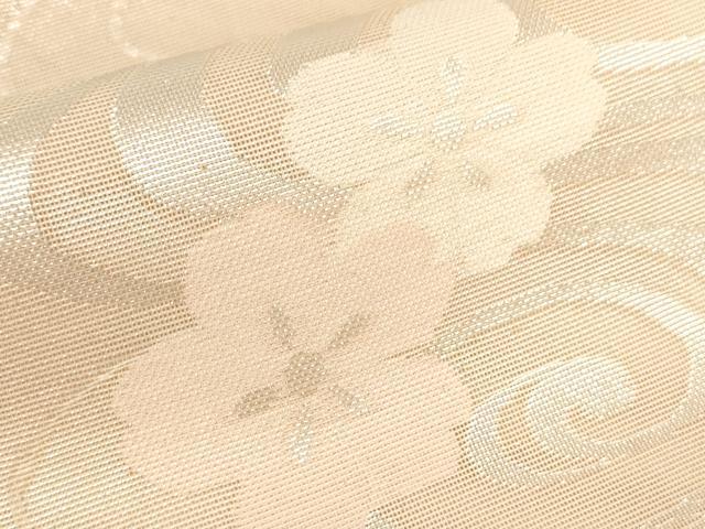 平和屋着物＊夏物　六通柄袋帯　流水舞桜文　銀糸　正絹　逸品　AAAX5929ma