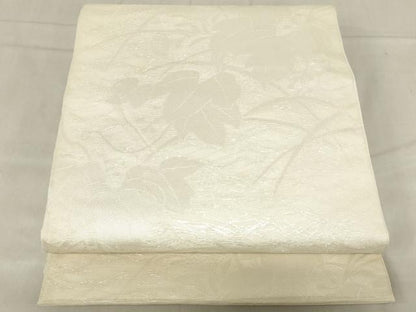 平和屋着物＊夏物 六通柄袋帯 蔦の葉文 銀糸 正絹 逸品 AAAX6005ma