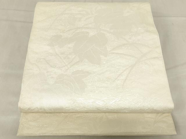 平和屋着物＊夏物 六通柄袋帯 蔦の葉文 銀糸 正絹 逸品 AAAX6005ma