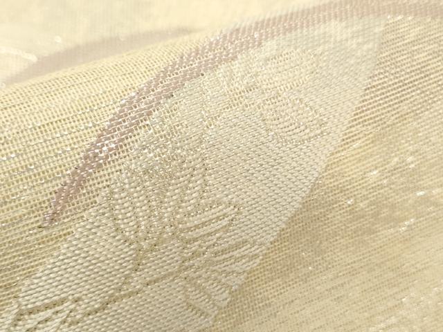 平和屋着物＊夏物 六通柄袋帯 枝花文 銀糸 正絹 逸品 AAAX6015ma