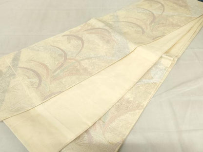 平和屋着物＊夏物 六通柄袋帯 枝花文 銀糸 正絹 逸品 AAAX6015ma