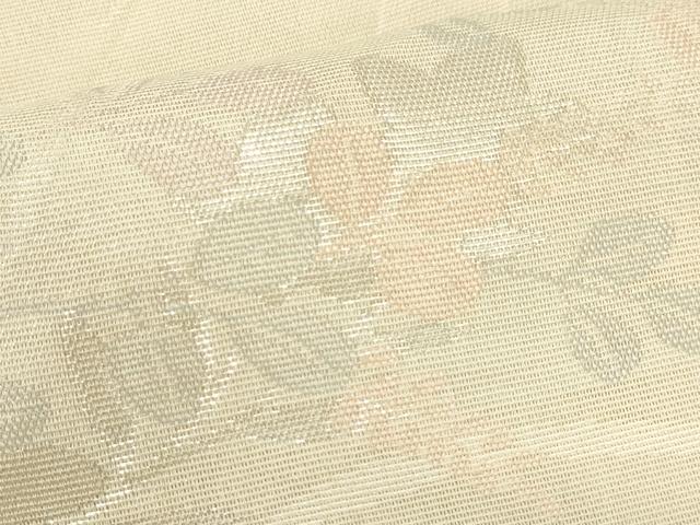 平和屋着物＊夏物 六通柄袋帯 草花文 銀糸 正絹 逸品 AAAX6019ma