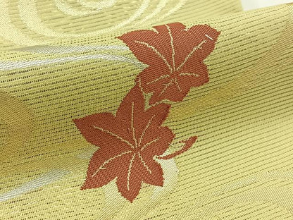 平和屋着物＊夏物　六通柄袋帯　竜田川文　銀糸　正絹　逸品　未使用　AAAX6119jh