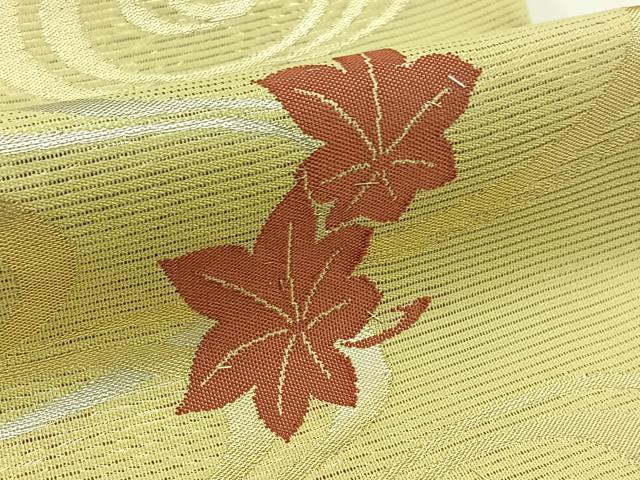 平和屋着物＊夏物　六通柄袋帯　竜田川文　銀糸　正絹　逸品　未使用　AAAX6119jh