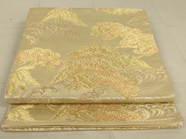 平和屋着物◎六通柄袋帯　浜松文　金糸　正絹　逸品　AAAX6283ou
