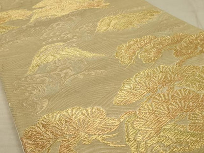 平和屋着物◎六通柄袋帯　浜松文　金糸　正絹　逸品　AAAX6283ou