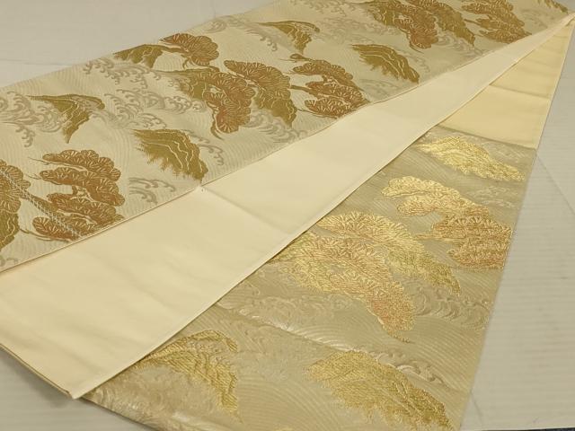 平和屋着物◎六通柄袋帯　浜松文　金糸　正絹　逸品　AAAX6283ou