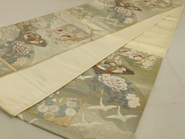 平和屋着物◎六通柄袋帯 唐織 花鳥文 金銀糸 正絹 逸品 AAAX6292ou