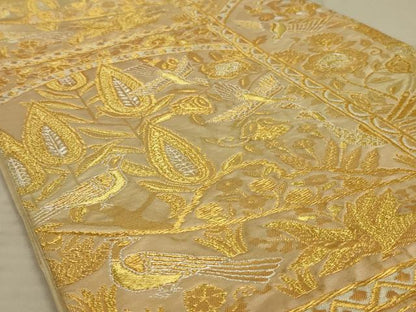 平和屋着物◎六通柄袋帯 花鳥文 金銀糸 正絹 逸品 AAAX6293ou