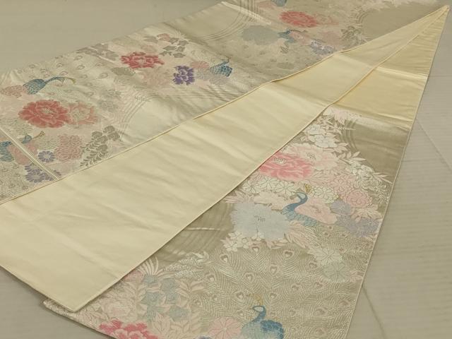 平和屋着物◎六通柄袋帯　唐織　九百錦　藤原宮孔雀文　金銀糸　正絹　逸品　AAAX6299ou