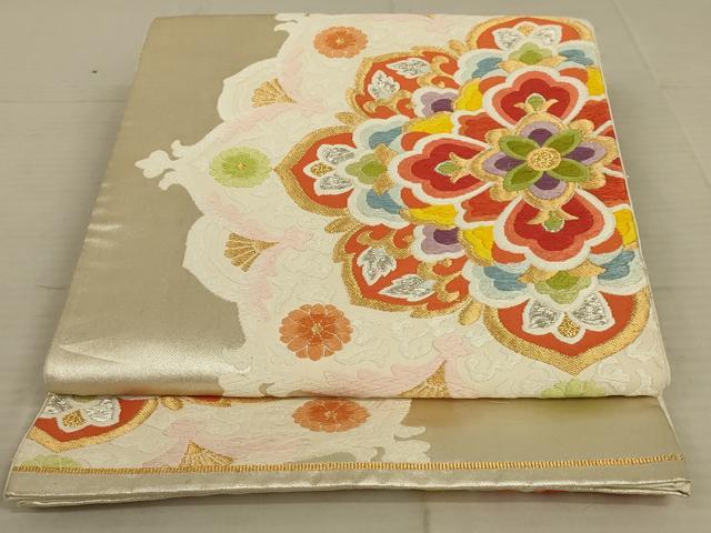 平和屋着物◎六通柄袋帯 唐織 正倉院花文 金銀糸 正絹 逸品 AAAX6301ou