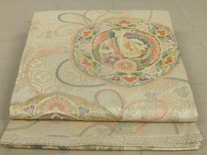 平和屋着物◎佐賀錦 六通柄袋帯 鳳凰花文 金銀糸 正絹 逸品 AAAX6304ou
