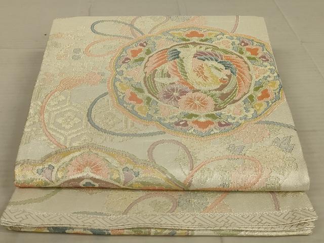 平和屋着物◎佐賀錦 六通柄袋帯 鳳凰花文 金銀糸 正絹 逸品 AAAX6304ou