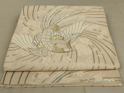 平和屋着物◎六通柄袋帯 唐織 花鳥文 金銀糸 正絹 逸品 AAAX6319ou