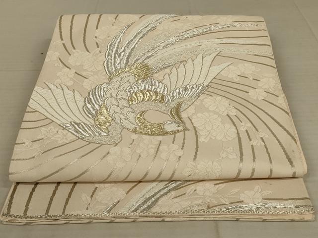 平和屋着物◎六通柄袋帯 唐織 花鳥文 金銀糸 正絹 逸品 AAAX6319ou