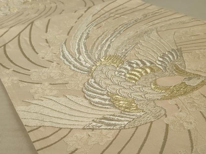 平和屋着物◎六通柄袋帯 唐織 花鳥文 金銀糸 正絹 逸品 AAAX6319ou