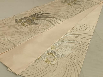 平和屋着物◎六通柄袋帯 唐織 花鳥文 金銀糸 正絹 逸品 AAAX6319ou