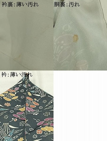 平和屋着物●上質な小紋 型染め 草花文 正絹 逸品 AAAX6434mf