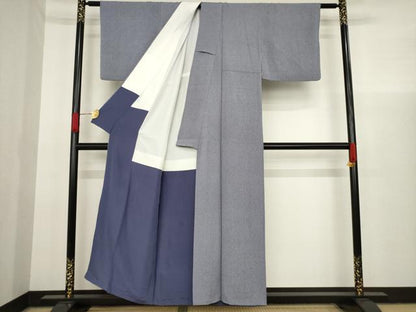 平和屋着物●江戸小紋　彫士：住田双光・染士：服部光擴　縦分銅　正絹　逸品　AAAX6948ck
