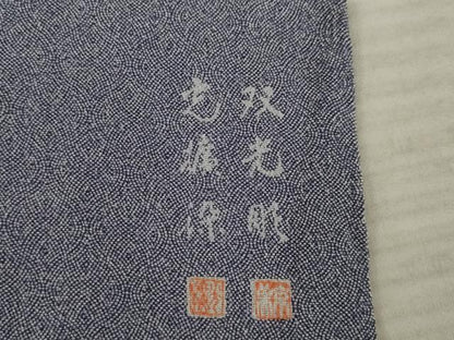 平和屋着物●江戸小紋　彫士：住田双光・染士：服部光擴　縦分銅　正絹　逸品　AAAX6948ck