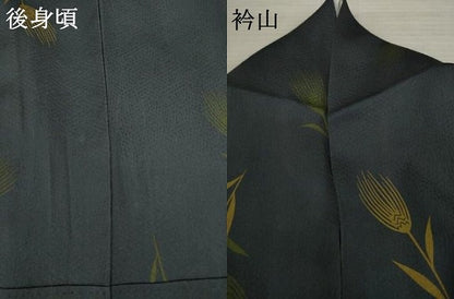 平和屋着物●上質な小紋　稲穂　正絹　逸品　AAAX6954ck