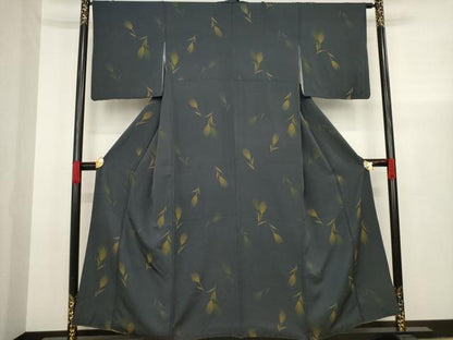 平和屋着物●上質な小紋　稲穂　正絹　逸品　AAAX6954ck