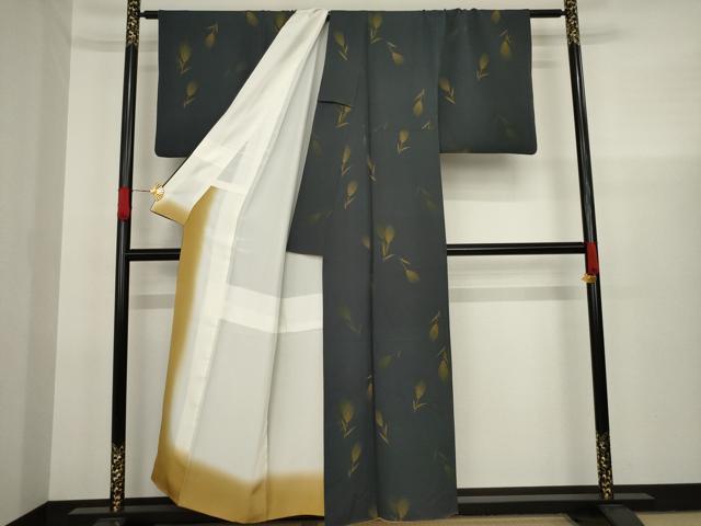 平和屋着物●上質な小紋　稲穂　正絹　逸品　AAAX6954ck