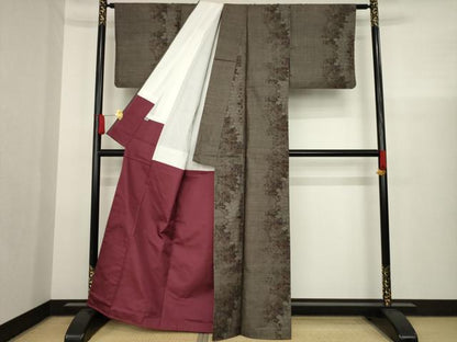 平和屋着物●本場大島紬　カタス7マルキ　花間道　正絹　逸品　AAAX6955ck