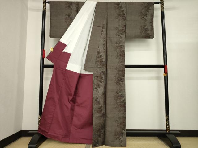 平和屋着物●本場大島紬　カタス7マルキ　花間道　正絹　逸品　AAAX6955ck