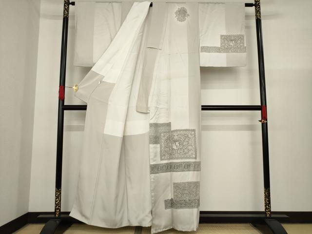 平和屋着物●総刺繍　訪問着　作家物　天目織　人物唐草文　正絹　逸品　AAAX6956ck