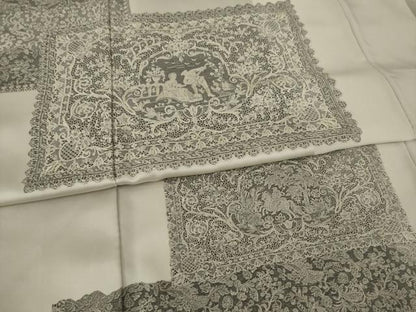 平和屋着物●総刺繍　訪問着　作家物　天目織　人物唐草文　正絹　逸品　AAAX6956ck
