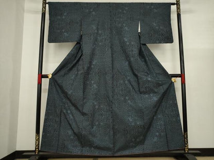 平和屋着物●本場大島紬 一元絣 幾何学文様 正絹 逸品 AAAX6958ck